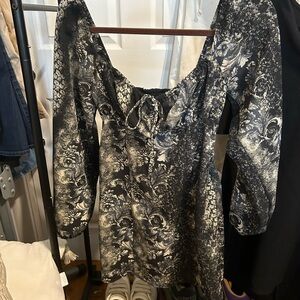 Urban Outfitters Black and White Long Sleeve Dress